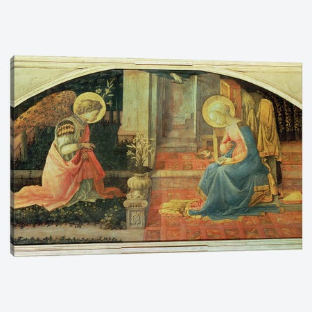 The Annunciation (National Gallery, London), c.1450-53 Canvas Print #BMN11382} by Fra Filippo Lippi Canvas Art Print