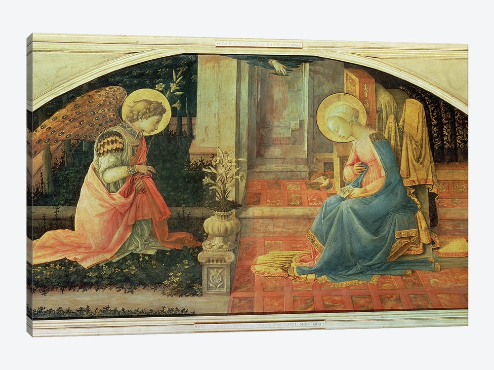 The Annunciation (National Gallery, London), c.1450-53 by Fra Filippo Lippi 1-piece Canvas Art