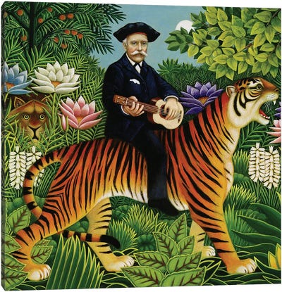 Henri Rousseau's Dream, 1997 Canvas Art Print - Tiger Art