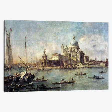 Venice, The Punta Della Dogana With Santa Maria Della Salute, c.1770 Canvas Print #BMN11393} by Francesco Guardi Canvas Artwork
