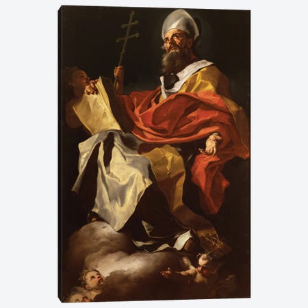 St. Athanasius Canvas Print #BMN11395} by Francesco Solimena Canvas Print