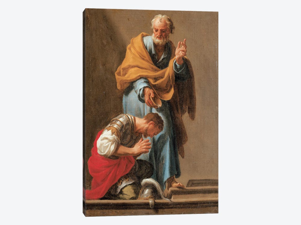 St. Peter Baptising The Centurion Cornelius by Francesco Trevisani 1-piece Canvas Art Print