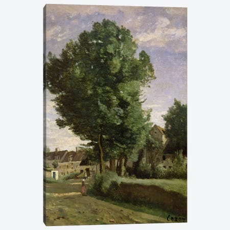 Outskirts of a village near Beauvais, c.1850  Canvas Print #BMN1140} by Jean-Baptiste-Camille Corot Canvas Print