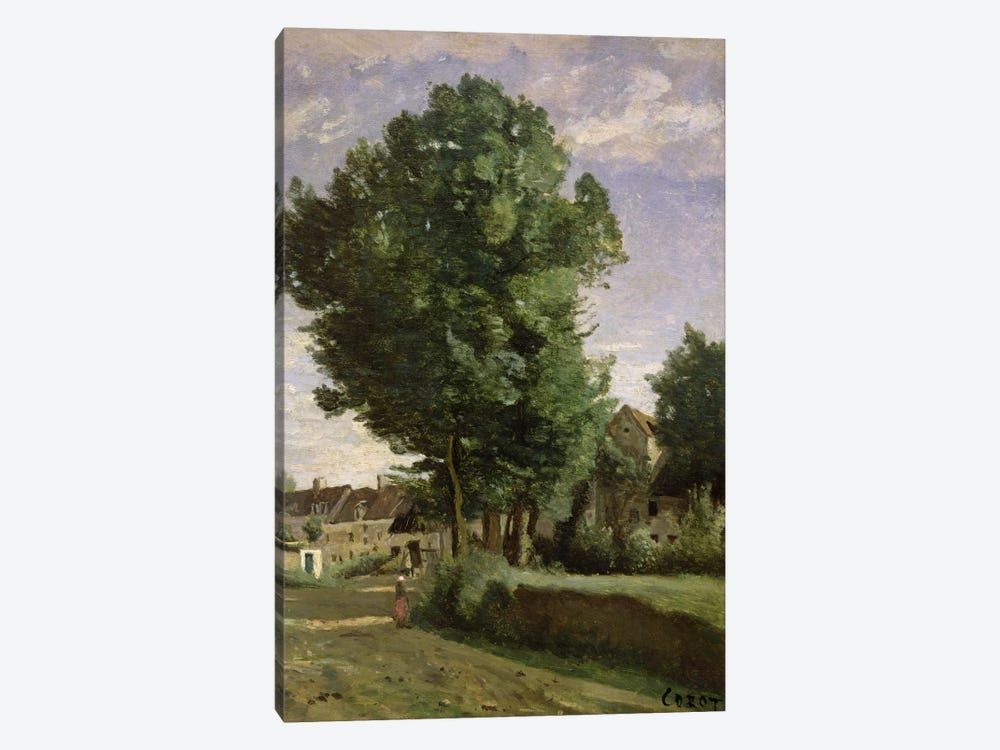 Outskirts of a village near Beauvais, c.1850  by Jean-Baptiste-Camille Corot 1-piece Canvas Art