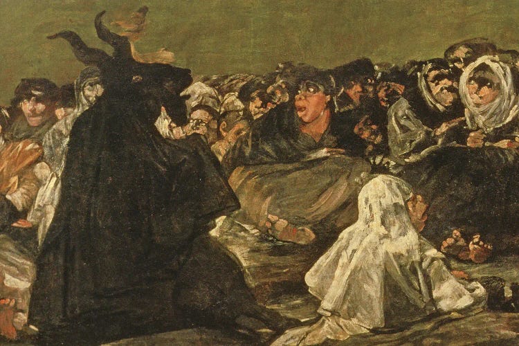 Deatil Of Satan, The Witches' Sabbath (The Great He-Goat), c.1821-23 by Francisco Goya wall art