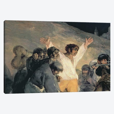 Detail Of Madrileno Patriots II, Execution Of The Defenders Of Madrid (3rd May, 1808), 1814 Canvas Print #BMN11419} by Francisco Goya Canvas Art Print
