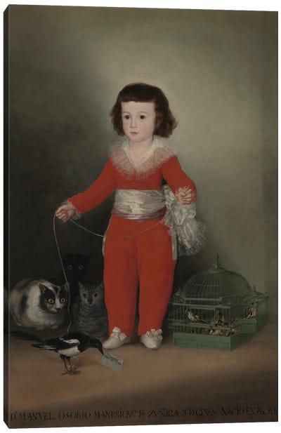 Don Manuel Osorio Manrique de Zuniga, 1790 Canvas Art Print - Francisco Goya