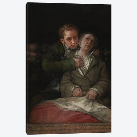 Self-Portrait With Dr. Arrieta, 1820 Canvas Print #BMN11421} by Francisco Goya Canvas Artwork