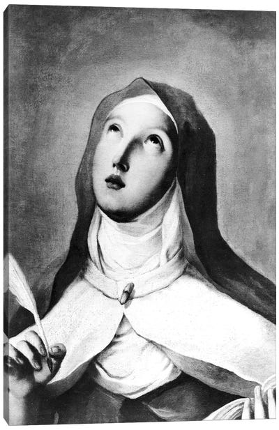 St. Teresa Of Avila (B&W Photo) Canvas Art Print - Saint Art