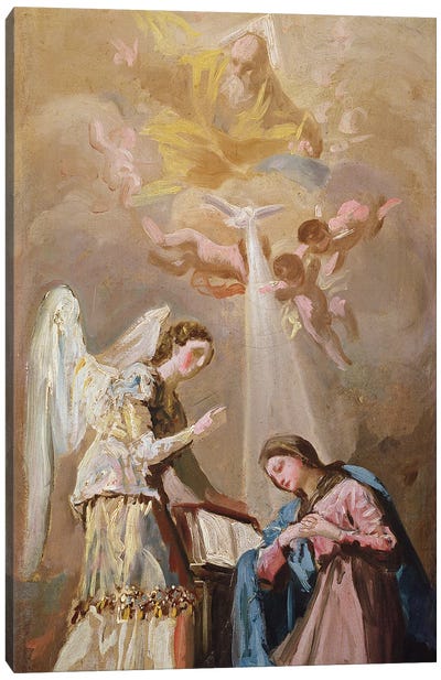 The Annunciation Canvas Art Print - Virgin Mary