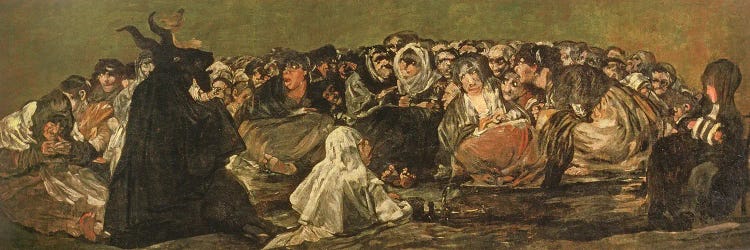 The Witches' Sabbath (The Great He-Goat), c.1821-23 by Francisco Goya wall art