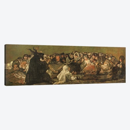 The Witches' Sabbath (The Great He-Goat), c.1821-23 Canvas Print #BMN11429} by Francisco Goya Canvas Artwork