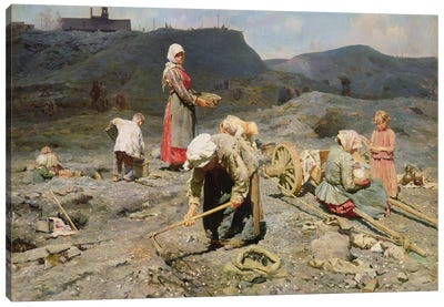 Poor People Gathering Coal at an Exhausted Mine, 1894  Canvas Art Print