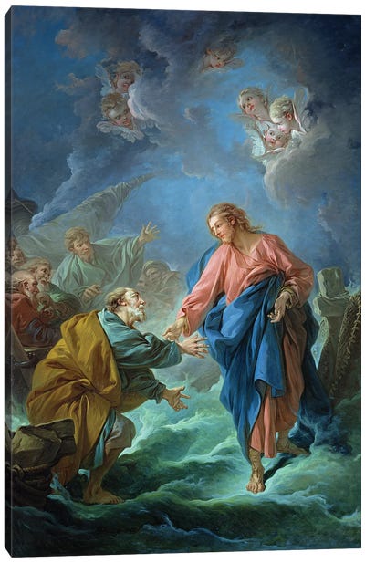 St. Peter Invited To Walk On The Water, 1766 Canvas Art Print - Saint Art