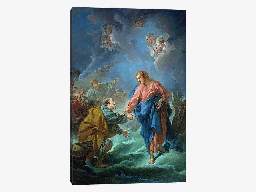St. Peter Invited To Walk On The Water, 1766 by Francois Boucher 1-piece Canvas Art Print