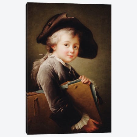 A Young Boy Holding A Portfolio, 1760 Canvas Print #BMN11440} by Francois-Hubert Drouais Canvas Artwork