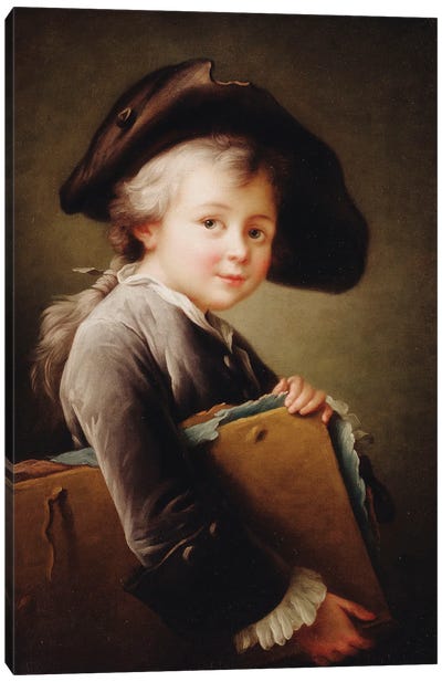 A Young Boy Holding A Portfolio, 1760 Canvas Art Print