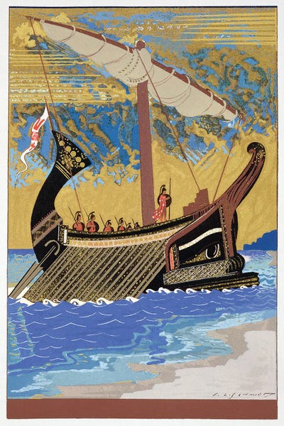 Warships: The Ship Of Odysseus (Illustration From Homer's The Odessy), 1930-33 by Francois-Louis Schmied