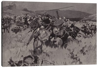 The British Force Withstanding A Cavalry Charge At Ugu (British Mission To Kano) Canvas Art Print
