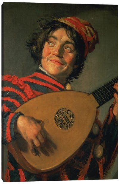 Portrait Of A Jester With A Lute Canvas Art Print
