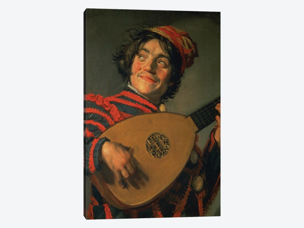 Portrait Of A Jester With A Lute by Frans Hals the Elder 1-piece Canvas Print