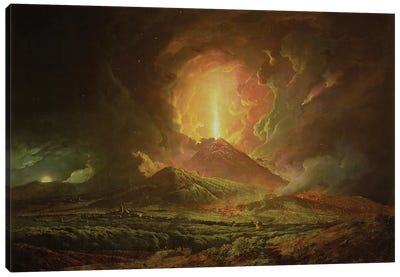 An Eruption of Vesuvius, seen from Portici, c.1774-6 Canvas Art Print - Volcano Art