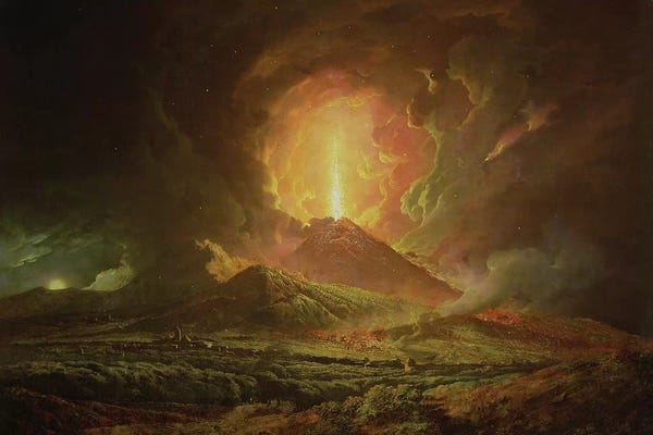 Volcanoes: An Eruption of Vesuvius, seen from Portici, c.1774-6 by Joseph Wright of Derby