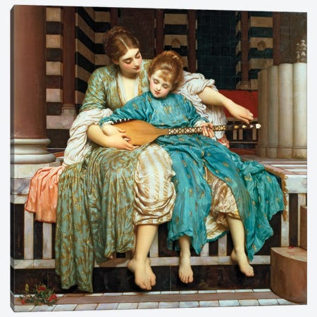The Music Lesson, 1877 Canvas Print #BMN11471} by Frederic Leighton Canvas Print