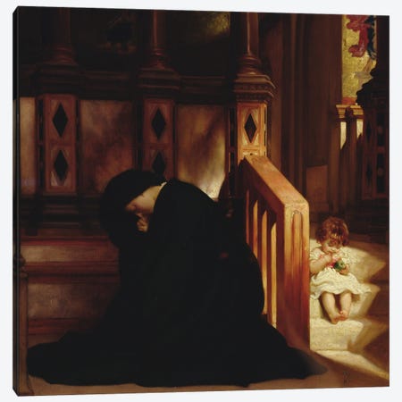 The Widow's Prayer, c.1864-65 Canvas Print #BMN11473} by Frederic Leighton Canvas Art Print