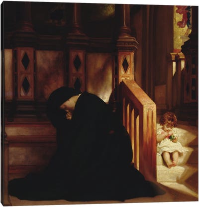 The Widow's Prayer, c.1864-65 Canvas Art Print - Frederick Leighton