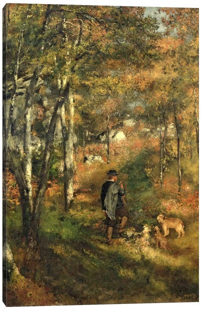 Jules Le Coeur in the Forest of Fontainebleau, 1866 Canvas Art Print - Pierre Auguste Renoir