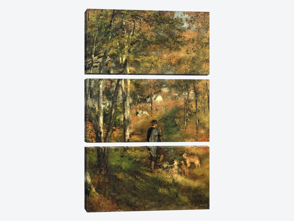 Jules Le Coeur in the Forest of Fontainebleau, 1866 by Pierre-Auguste Renoir 3-piece Canvas Art Print