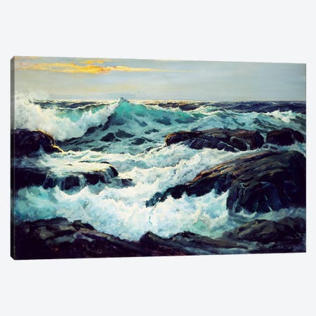 Surf And Headlands Canvas Print #BMN11484} by Frederick Judd Waugh Canvas Art Print