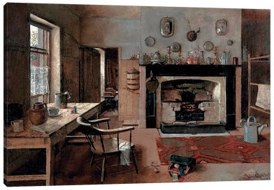 Kitchen At The Old King Street Bakery, 1884 Canvas Art Print - Brown