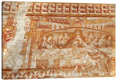 The Last Supper Frescoe, Church of Saint-Martin de Vic Canvas Art Print