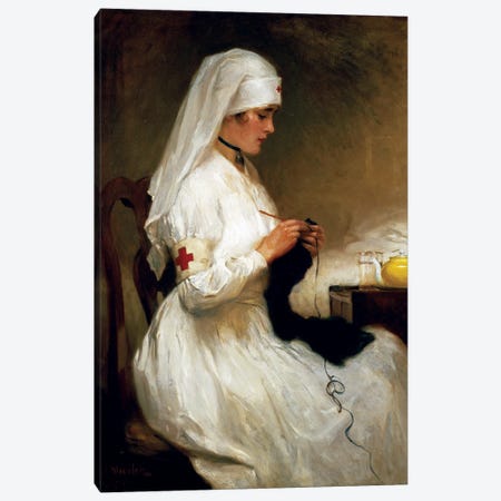 Portrait Of A Nurse From The Red Cross Canvas Print #BMN11505} by Gabriel Emile Niscolet Canvas Art