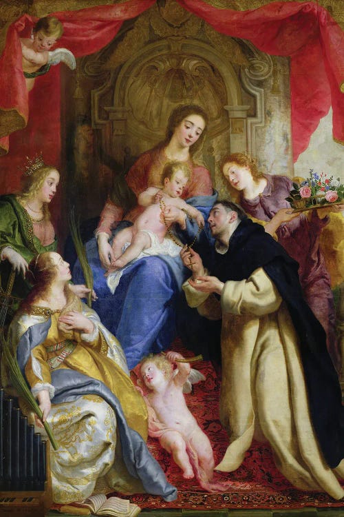 The Virgin Offering The Rosary To St. Dominic, 1641 by Gaspar de Crayer wall art