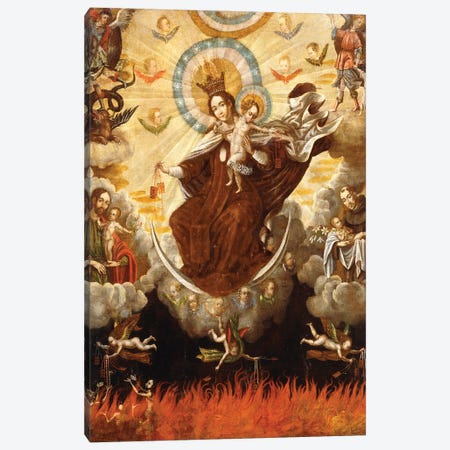 Virgen del Carmen, 1761 Canvas Print #BMN11513} by Gaspar Miguel de Berrio Canvas Art