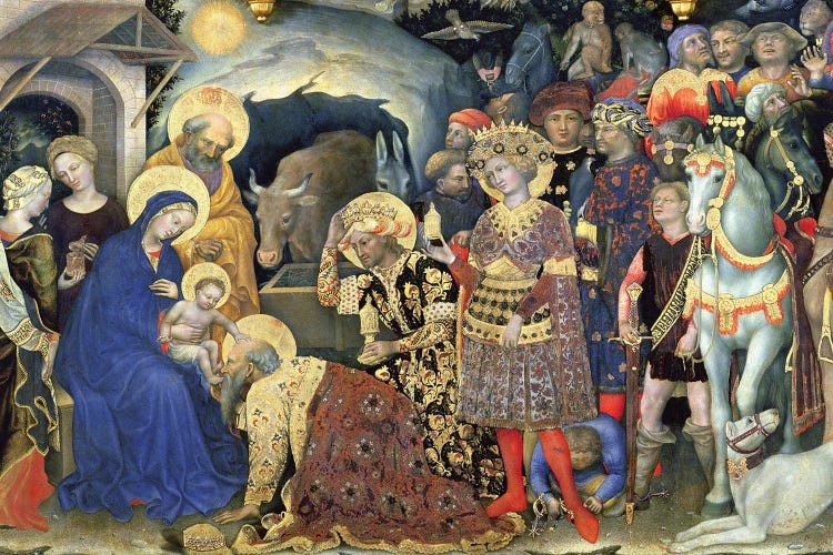 Detail Of The Procession Meeting The Virgin Mary And The Newborn Jesus, Adoration Of The Magi, 1423