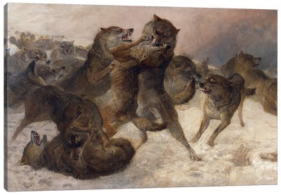 The Struggle For Existence, 1879 Canvas Art Print - Wolf Art