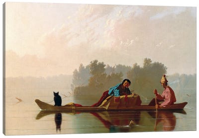 Fur Traders Descending The Missouri, 1845 Canvas Art Print