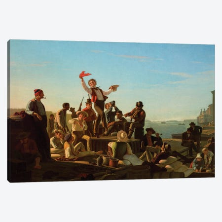 Jolly Flatboatmen In Port, 1857 Canvas Print #BMN11521} by George Caleb Bingham Canvas Art Print