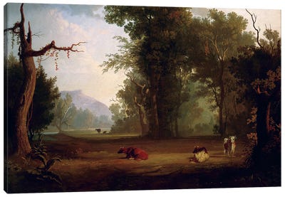 Landscape With Cattle, 1846 Canvas Art Print