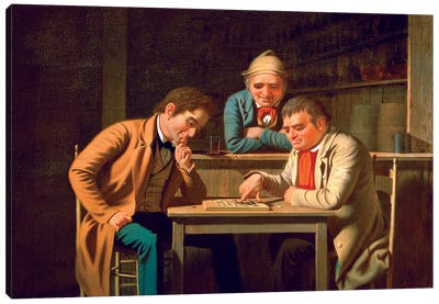 The Checker Players, 1850 Canvas Art Print