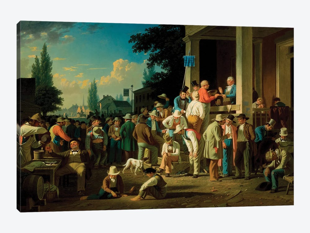 The County Election, 1852 by George Caleb Bingham 1-piece Canvas Wall Art