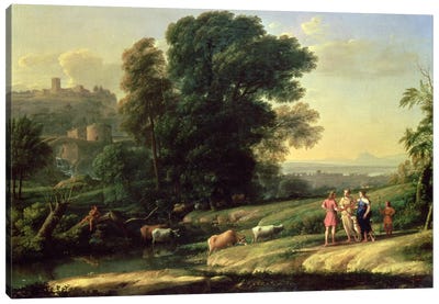 Landscape with Cephalus and Procris Reunited by Diana, 1645  Canvas Art Print - Australian Cattle Dogs