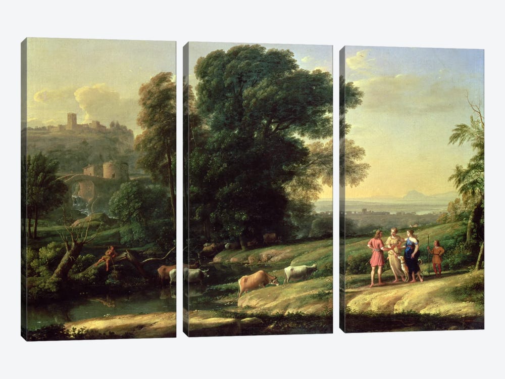 Landscape with Cephalus and Procris Reunited by Diana, 1645  3-piece Art Print