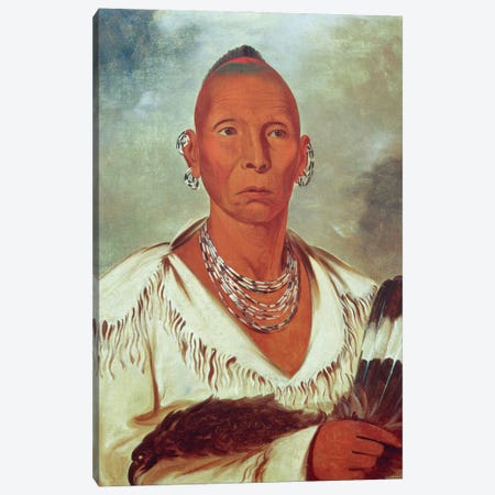 Múk-a-tah-mish-o-káh-kaik (Black Hawk), Prominent Sac Chief, 1832 Canvas Print #BMN11531} by George Catlin Canvas Artwork