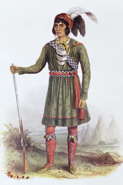 Osceola (Asseola), A Seminole Leader (From The Indian Tribes Of North America, Vol. II) by George Catlin gallery poster