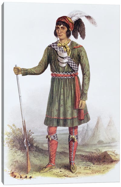 Osceola (Asseola), A Seminole Leader (From The Indian Tribes Of North America, Vol. II) Canvas Art Print - Indigenous & Native American Culture